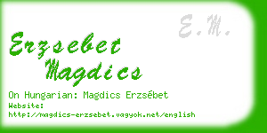 erzsebet magdics business card